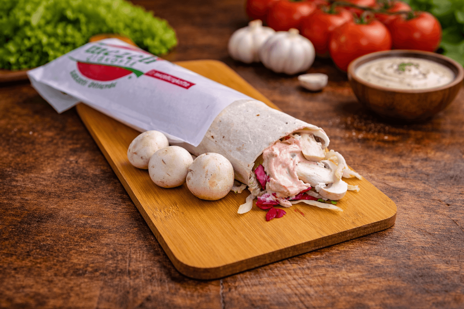 Mantarlı Yoğurtlu Çiğköfte Dürüm